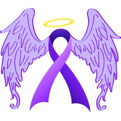 Angel Wings Purple Ribbon | Purple ribbon tattoos, Purple ribbon, Purple butterfly tattoo