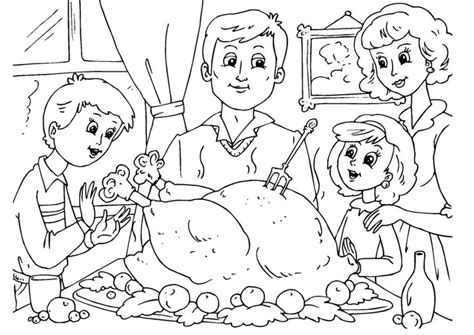 Maybe you would like to learn more about one of these? Coloring Page thanksgiving meal with family - free ...