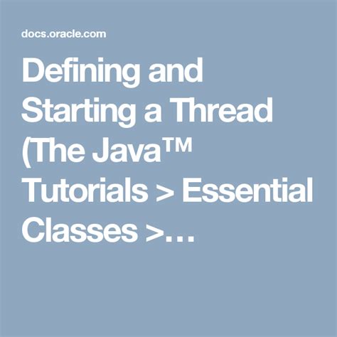Defining and Starting a Thread (The Java™ Tutorials ...