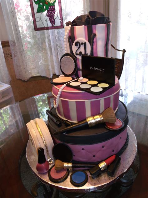 Discover the products that made m∙a∙c famous. Birthday Cake Photos | 21st birthday cakes, Make up cake, Cake