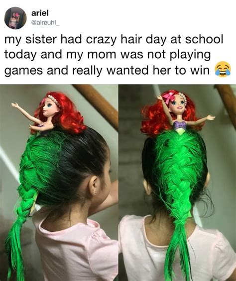 Dress him up however you want & you'll definitely have the craziest hair. Competitiveness in a whole new level #memes | Crazy hair ...