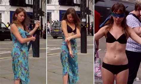 Charming guy picks up huge. This girl stripped to bra & underwear in public to promote ...