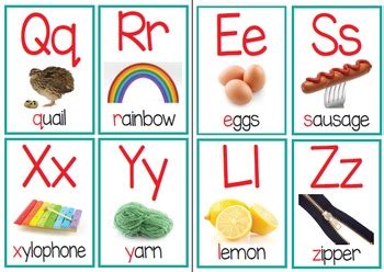 4 · zafu · zags · zany · zaps ; Alphabet Vocabulary Poster A-Z by appletreedesign | TpT