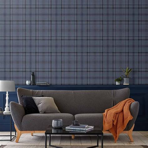 A timeless tartan wallpaper by i love wallpaper. Heritage Plaid Blue Wallpaper in 2020 | Blue wallpaper ...