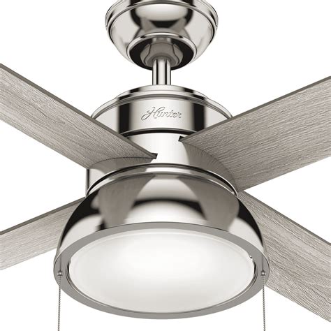 Hunter fan company italian countryside indoor ceiling fan with led lights and pull chain control, p.a. Hunter LOKI 2-Light 52" Indoor Ceiling Fan in Polished Nickel