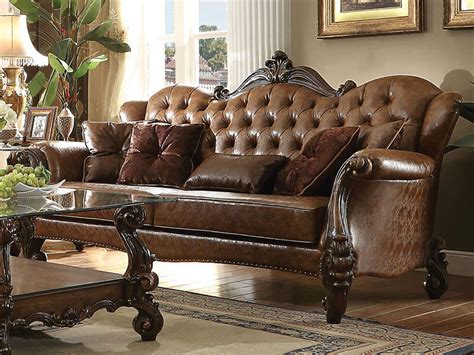 Collaborate with our design team to build on your land. ADELINE Old World Design Living Room Set - NEW Brown Faux ...