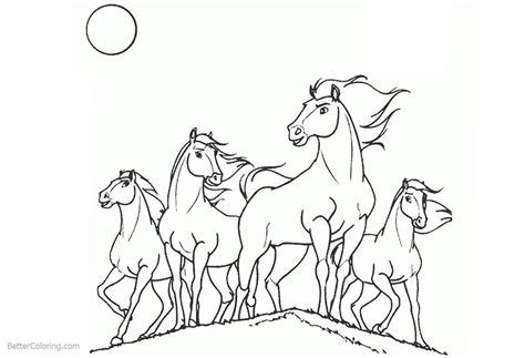 Elf with wolf and horse fantasy coloring page. Spirit Riding Free Coloring Pages The Horses - Free ...