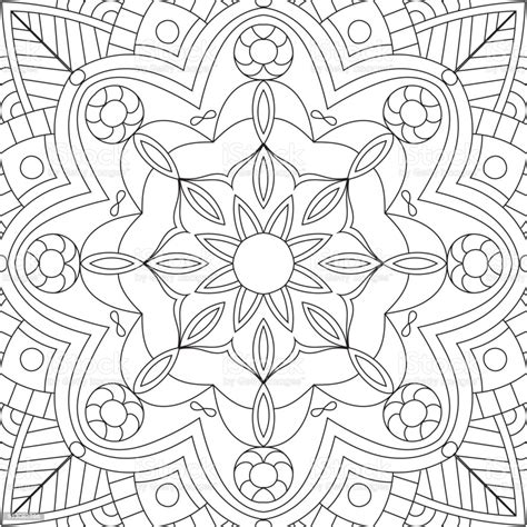 With a princess for girls. Flower Rectangular Mandala For Adults Coloring Book Page ...