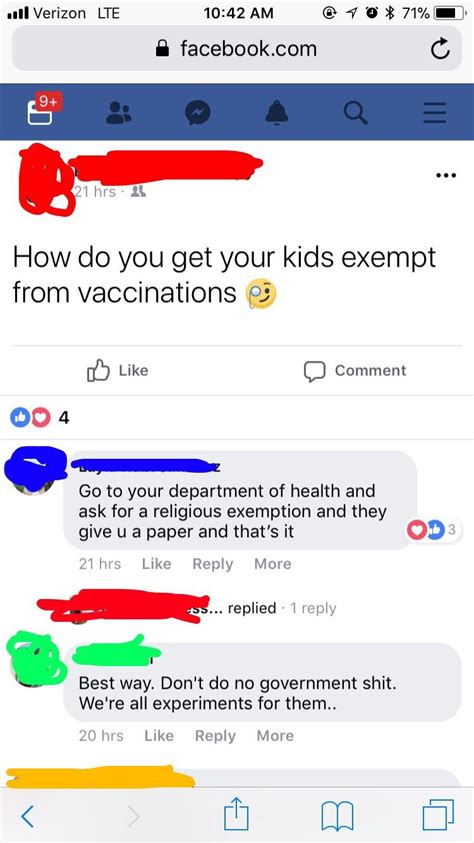 A religious exemption for vaccination is a written form certifying that the parent's objection to immunization for religious reasons exempts the parent and child from state vaccination requirements. Ask for a religious exemption : facepalm