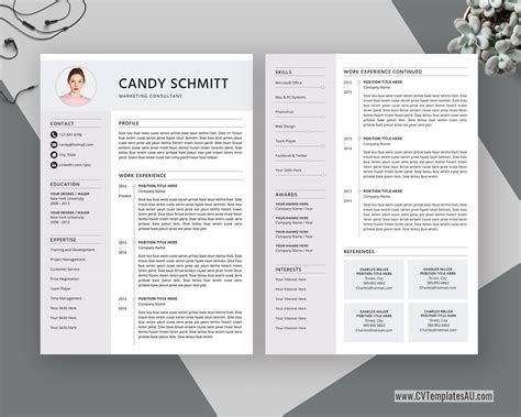 An oval with a line running horizontally to both sides. Modern CV Template for Microsoft Word, Cover Letter ...