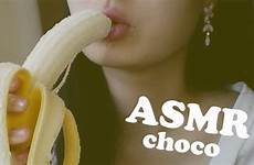 asmr banana eating mouth