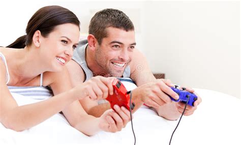 Watch playing 69 with wifey online on youporn.com. Happy Husband And Wife Playing Videogames In Bed Royalty ...