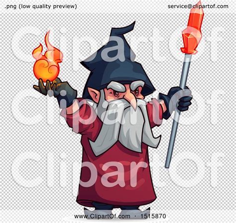 Many of these are going to be listed in sets of 2 with valentines day on the horizon. Clipart of a Wizard Holding a Ball of Fire and Wand - Royalty Free Vector Illustration by Vector ...