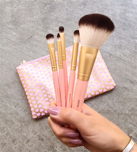 Chiseled contour brush for apply powder to sculpt the jawline, cheeks and temples; Too Faced Teddy Bear Brush Set - Beautybyfrieda