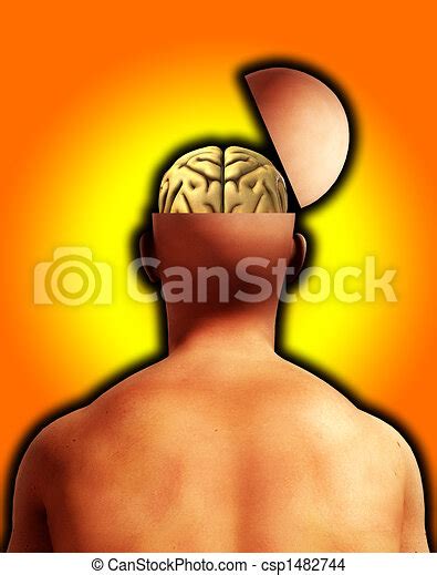Open minded head 10. A conceptual image of an open headed man. | CanStock