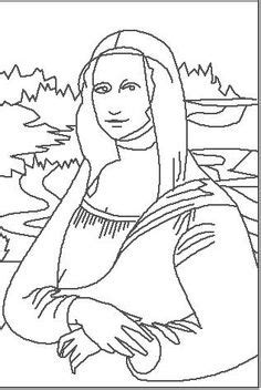 Mona lisa by leonardo da vince. Free Art History Coloring Pages | Mona lisa, Lisa and ...