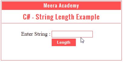 String Length in C# - String Functions C#