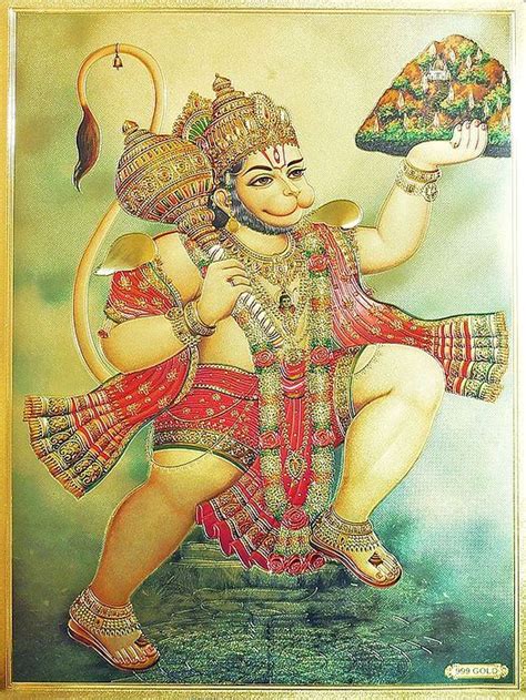 In this pic lord rama is with mata sita, lakshman and hanuman. Hanuman Carrying Gandhamadan Parvat | Lord hanuman ...