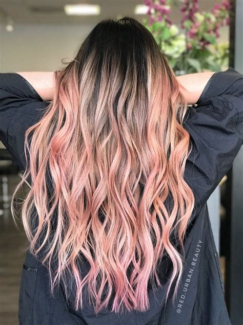 Get inspired by color combination rose and gold and create a design. Rose gold hair | Rose gold hair, Hair, Long hair styles