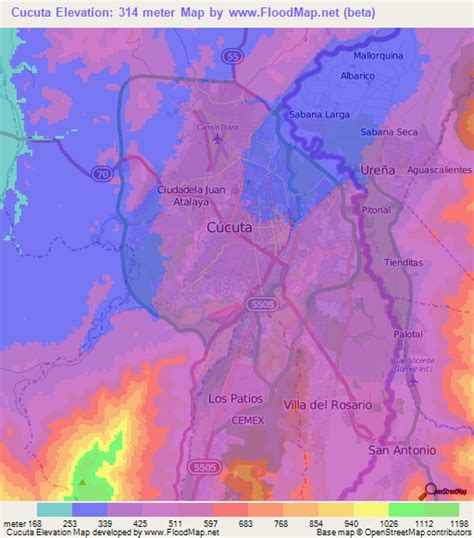 Your browser does not support google maps. Elevation of Cucuta,Colombia Elevation Map, Topography ...