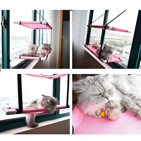 Final, grasp the diy cat hammock into the cat's cage. Cat Lounger Cat Hammock Beds Mount Window Cat Lounger Suction Cups Warm Bed For Cats Double ...