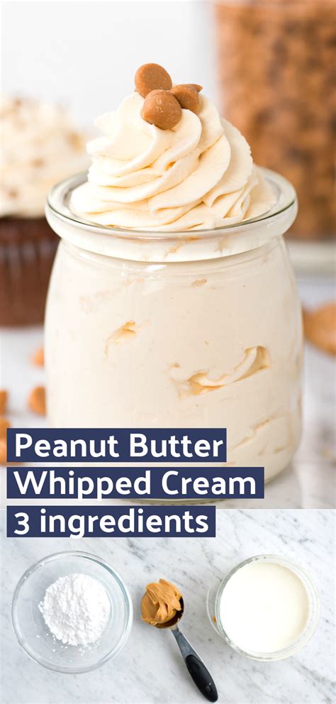 Looking for more whipped cream recipes? Easy to make peanut butter whipped cream frosting! This peanut butter whipped cream makes a ...