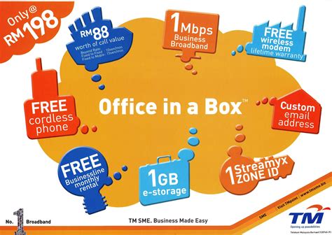Combo 384kbps (rm60 per month) for user that; Streamyx 1.0M Business Broadband Office In A Box (With ...