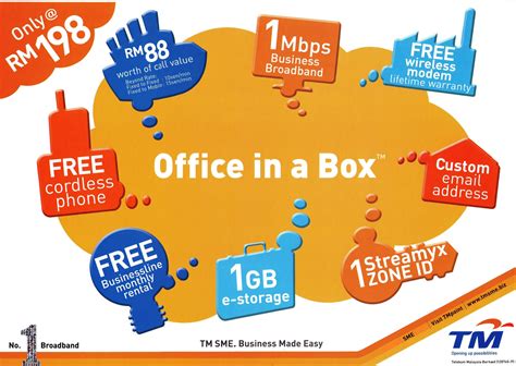 We've tried to breakdown the streamyx packages to streamyx was the original name given to the broadband service by telekom malaysia (tm) when it was first when users opt for the autopay option, the subscription rates of the packages reduce by rm2. Streamyx 1.0M Business Broadband Office In A Box (With ...