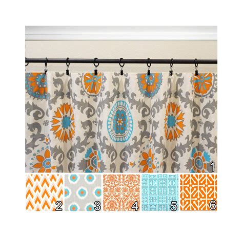 These contemporary window curtains feature the beautiful shades of aqua blue and white. Orange Curtains.Grey Curtains.Orange Aqua Kitchen Curtains ...