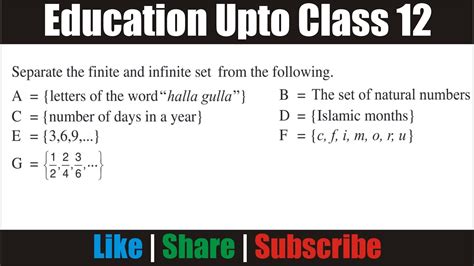 For example, (i) consider the set a of natural numbers between 8 and 9. Finite and Infinite Sets | English , Urdu , हिन्दी - YouTube