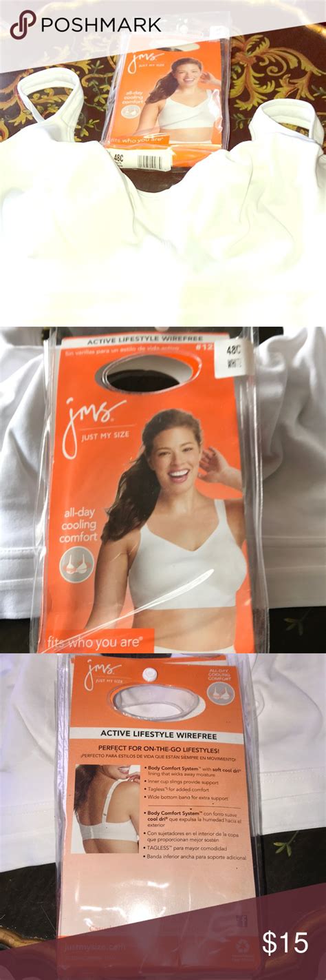 Comfort u total body support. JMS. Bra white wireless 48c Just. My. Size. Size 48c ...