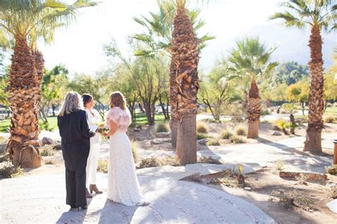 A spring wedding outside means plenty of hours of sunlight to snap pictures. Garden Wedding Meets Desert in Palm Springs Lesbian ...