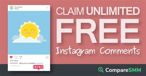 Get 50 free instagram likes within a few minutes from a reliable provider. Free Instagram Comments - CompareSMM.com