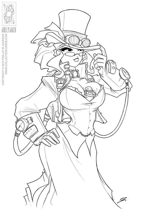 Pin up girl coloring pages are a fun way for kids of all ages to develop creativity, focus, motor skills and color recognition. Helga in Steampunk gear. (Not that she'd really need much ...