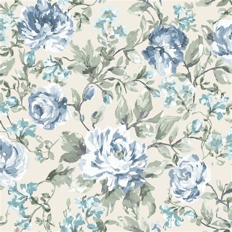 Shop our large selection of modern fabric and patterns now at stash fabrics! K2 Painterly Blue & Cream Floral Wallpaper | Departments ...