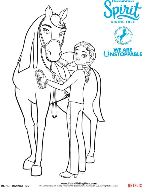 Free printable spirit and lucky coloring page. Pin on Spirit Riding Free