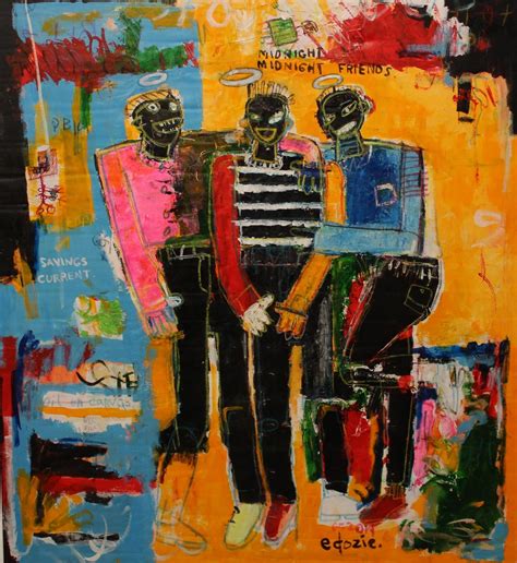 Something just keeps telling me to place the next stroke, to pick up a brighter hue and then fast forward some six to eight hours later. Edozie Anedu, Midnight friends, 2019 | The Melrose Gallery