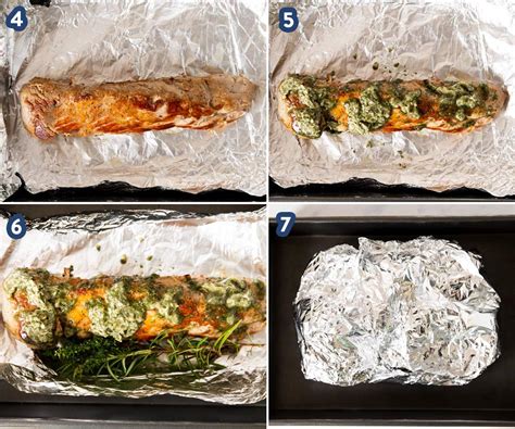 Here's how to cook your baked pork tenderloin so it's tender preheat oven to 400°. Pork Tenderloin Wrapped On Tin Foil In Oven / Foolproof Roasted Pork Tenderloin Just A Pinch ...