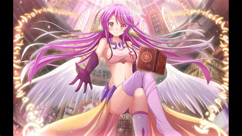 New anime games are added every week. Wallpaper : illustration, long hair, anime girls, wings, No Game No Life, pink hair, Jibril ...
