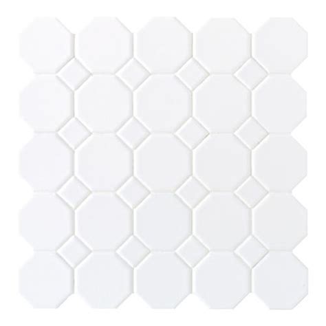 We are retiling our shower in basic white glossy subway tile. Affordable hex tile American Olean 12" x 12" Sausalito White White Ceramic Floor Tile Item ...