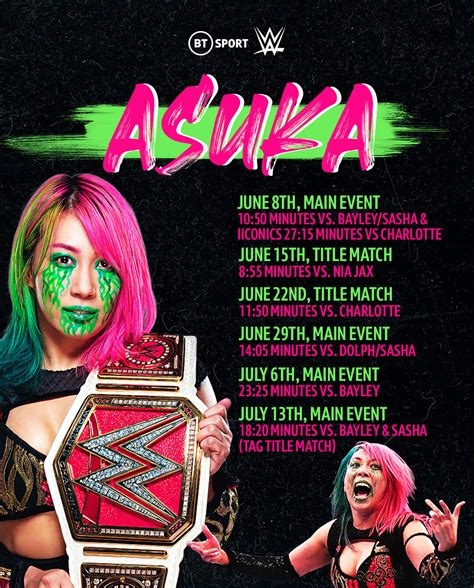 Bt sport 1 resmi sitesinden izleyebilirsiniz. WWE On BT Sport Twitter with a graphic showing Asuka's in ring time in the last six weeks ...