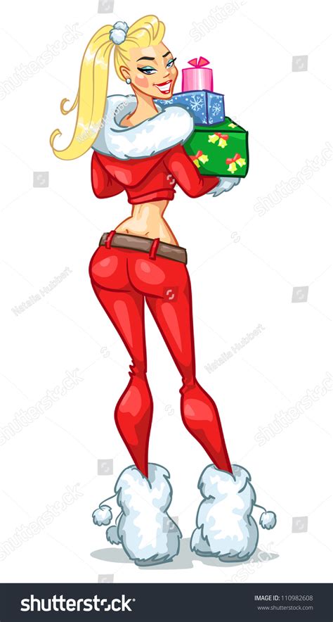 The clip is very basic, as the girls are not good at acting. Santa Girl Christmas Presents Boxes Sexy Stock Vector ...