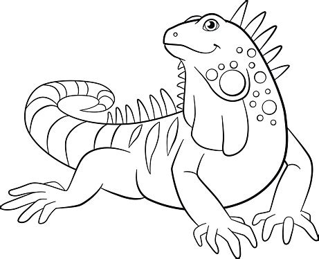 Download iguana coloring page and use any clip art,coloring,png graphics in your website, document or presentation. Coloring Pages Cute Iguana Smiles Stock Illustration ...