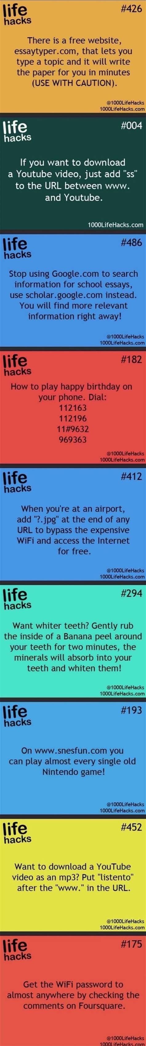 Life #426 hacks There is a free website, essaytyper.com ...