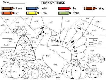 Halloween owl color by sight word worksheet. Halloween and Thanksgiving Color by Sight Word Coloring ...