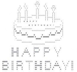 Feel free to share these good, clean, happy ascii birthday messages with your friends on whatsapp and facebook. Happy Birthday ASCII Text Art | Ascii art, Happy birthday ...