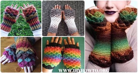 In this pattern, i have included instructions for these are on marley's free fingerless mittens and says get the free pattern here. Crochet Dragon Scale Crocodile Stitch Gloves Fingerless ...