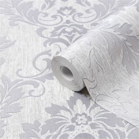 Maybe you would like to learn more about one of these? GoodHome Phacelia Grey Damask Textured Wallpaper ...