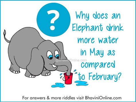 I am the biggest alphabet, as i contain the most water in the world. Fun Riddle: Why Does An Elephant Drink More Water In May Than February? | BhaviniOnline.com ...