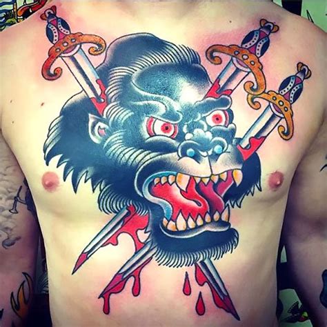 See more ideas about gorilla tattoo, gorilla, tattoos. Traditional Gorilla Tattoo Idea